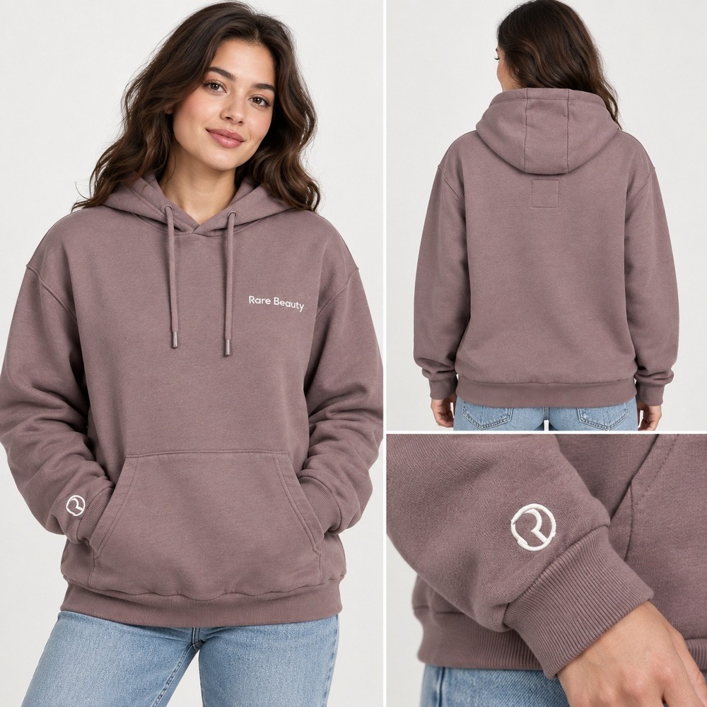 Rare Beauty You are Rare Hoodie Mauve Purple Pullover Sweatshirt Large